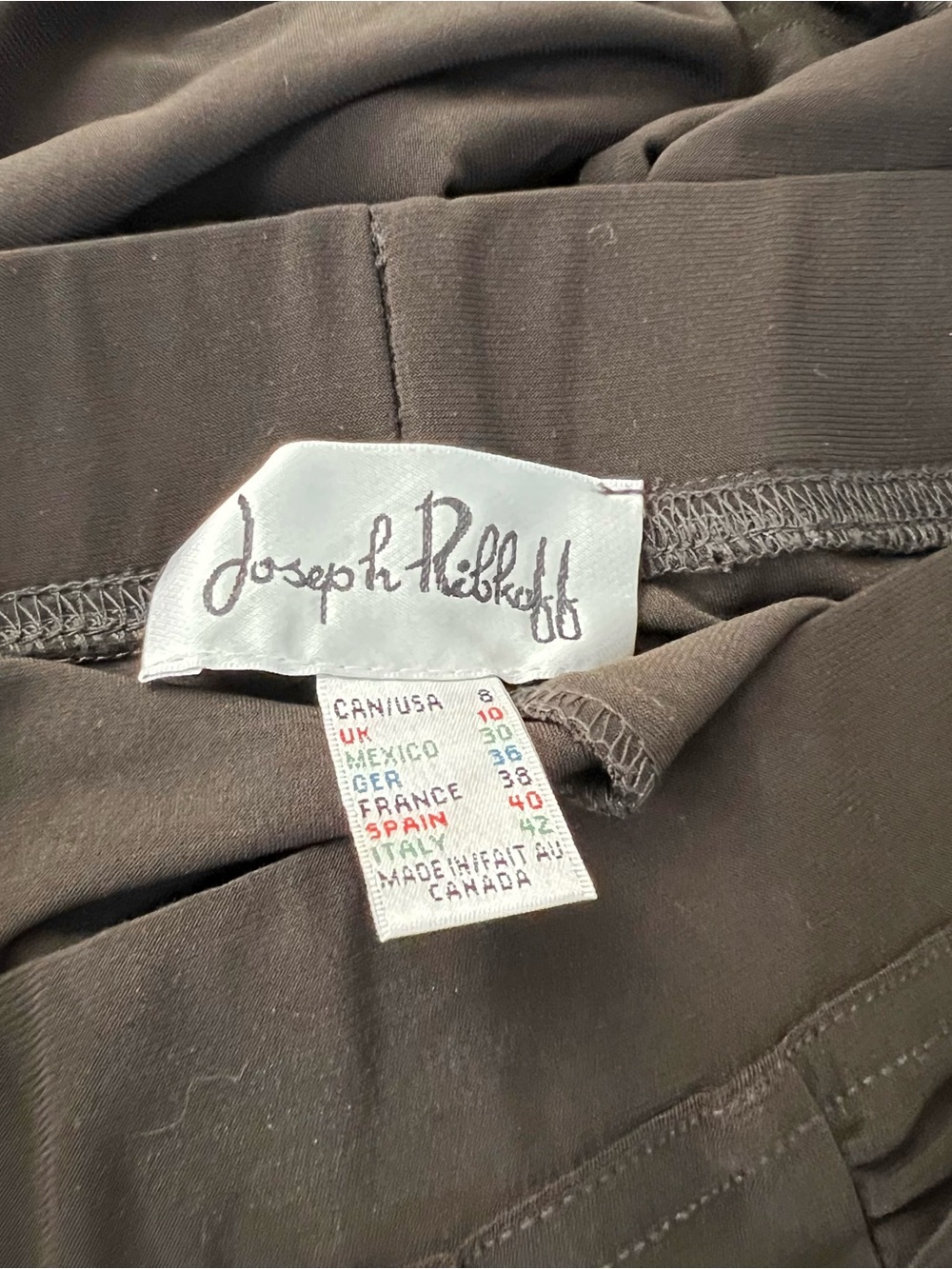 Joseph Ribkoff Brown Ruched Panel Leggings - Picture 5 of 6
